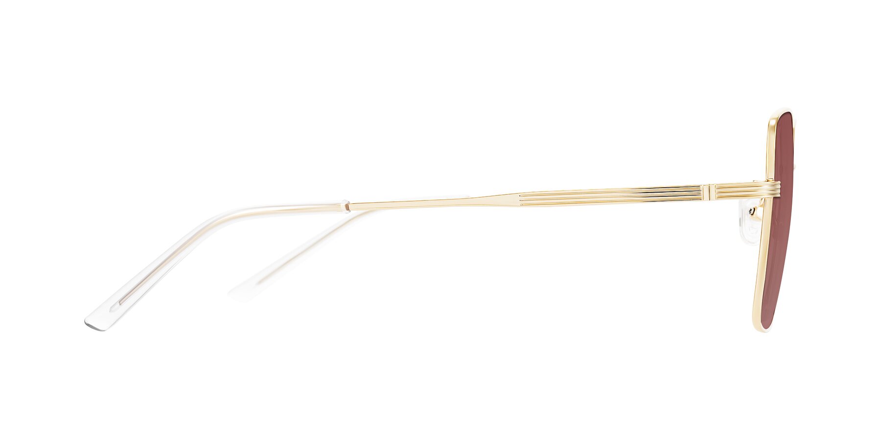 Side of Grafton in Light Gold with Garnet Tinted Lenses