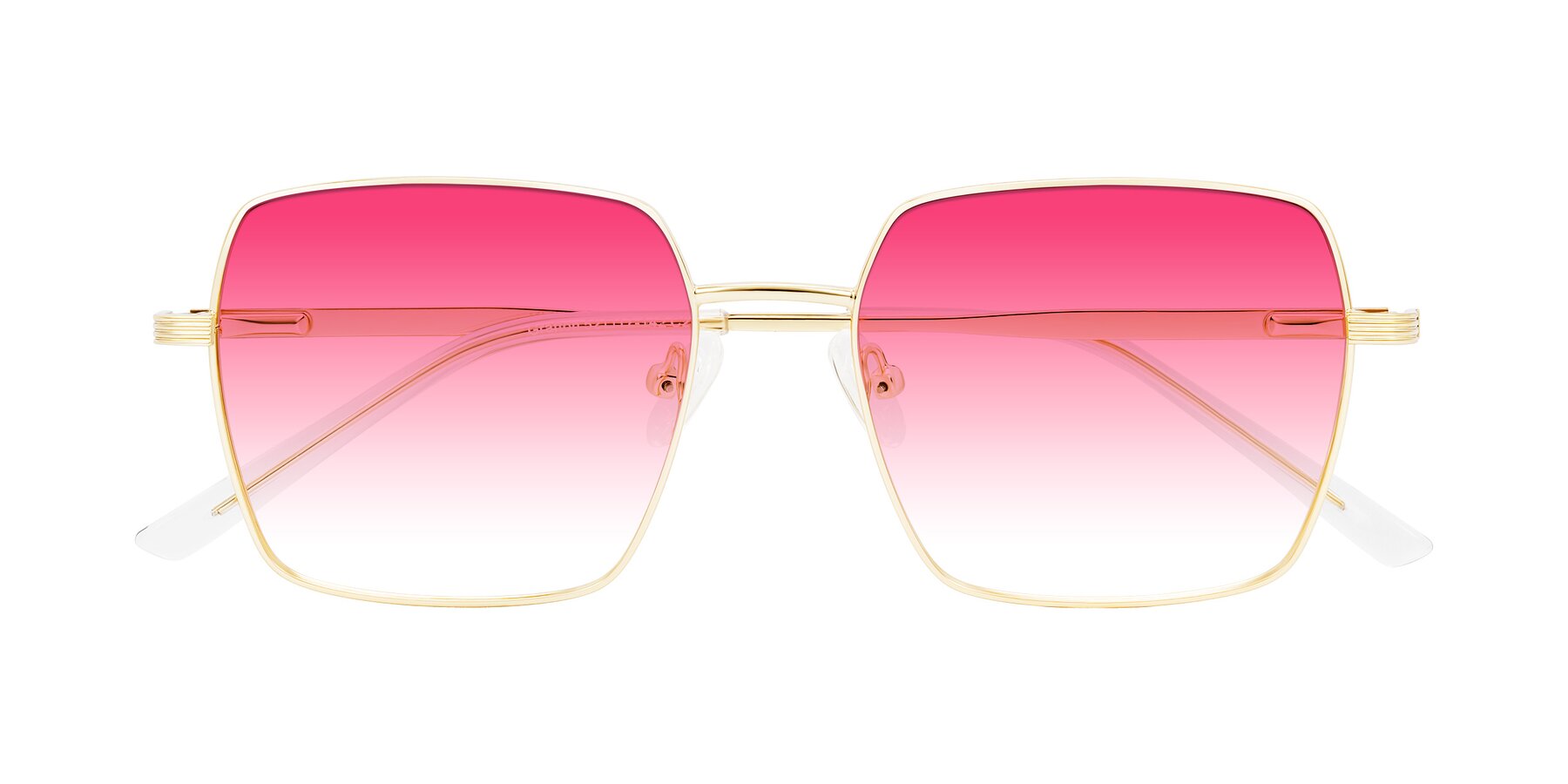 Folded Front of Grafton in Light Gold with Pink Gradient Lenses