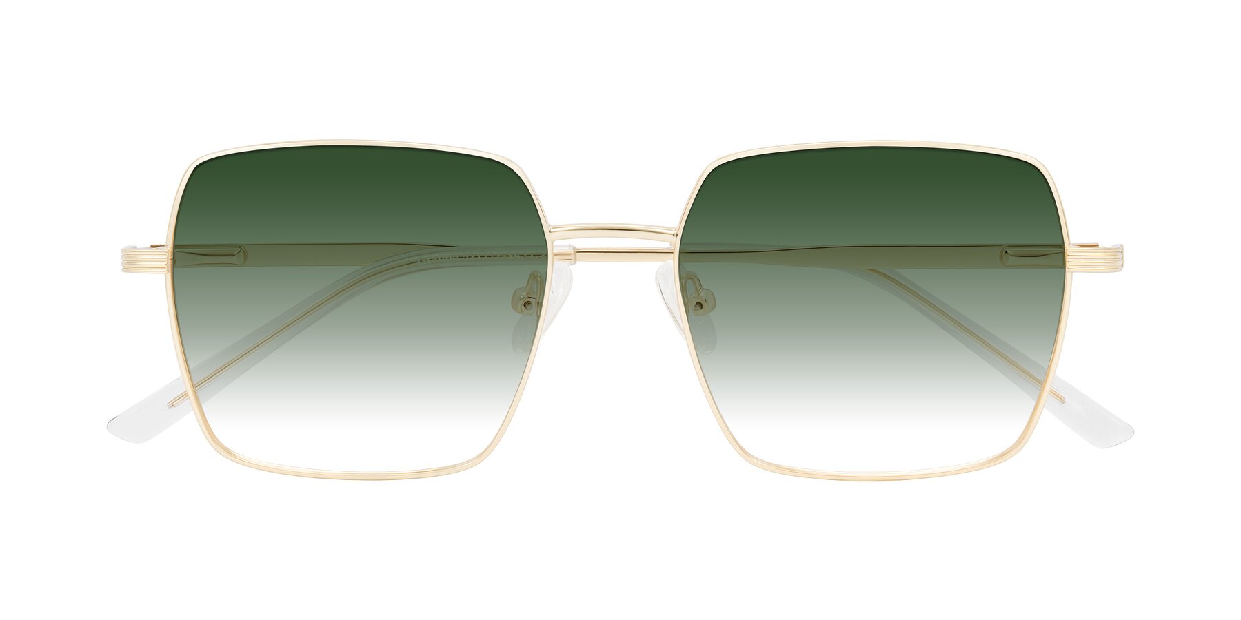 Folded Front of Grafton in Light Gold with Green Gradient Lenses