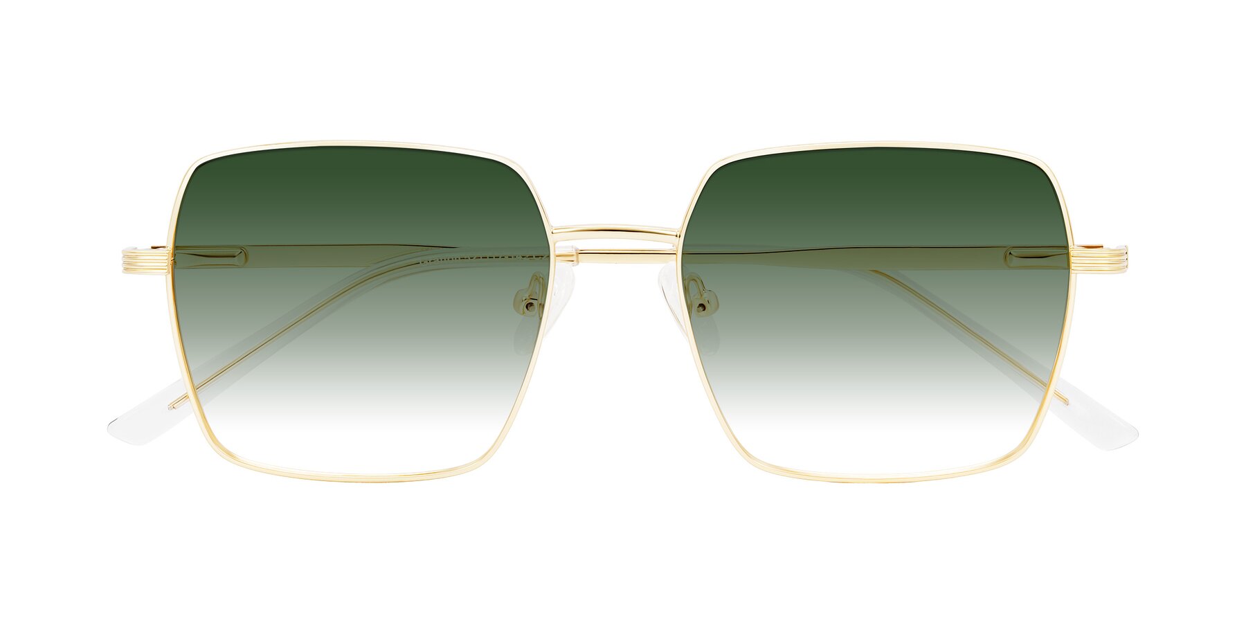 Folded Front of Grafton in Light Gold with Green Gradient Lenses