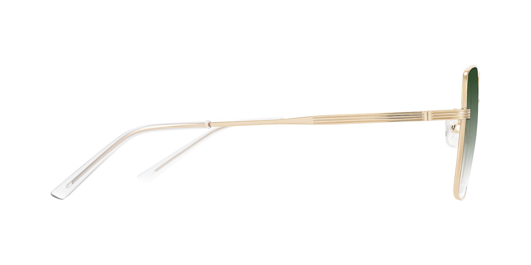 Side of Grafton in Light Gold with Green Gradient Lenses