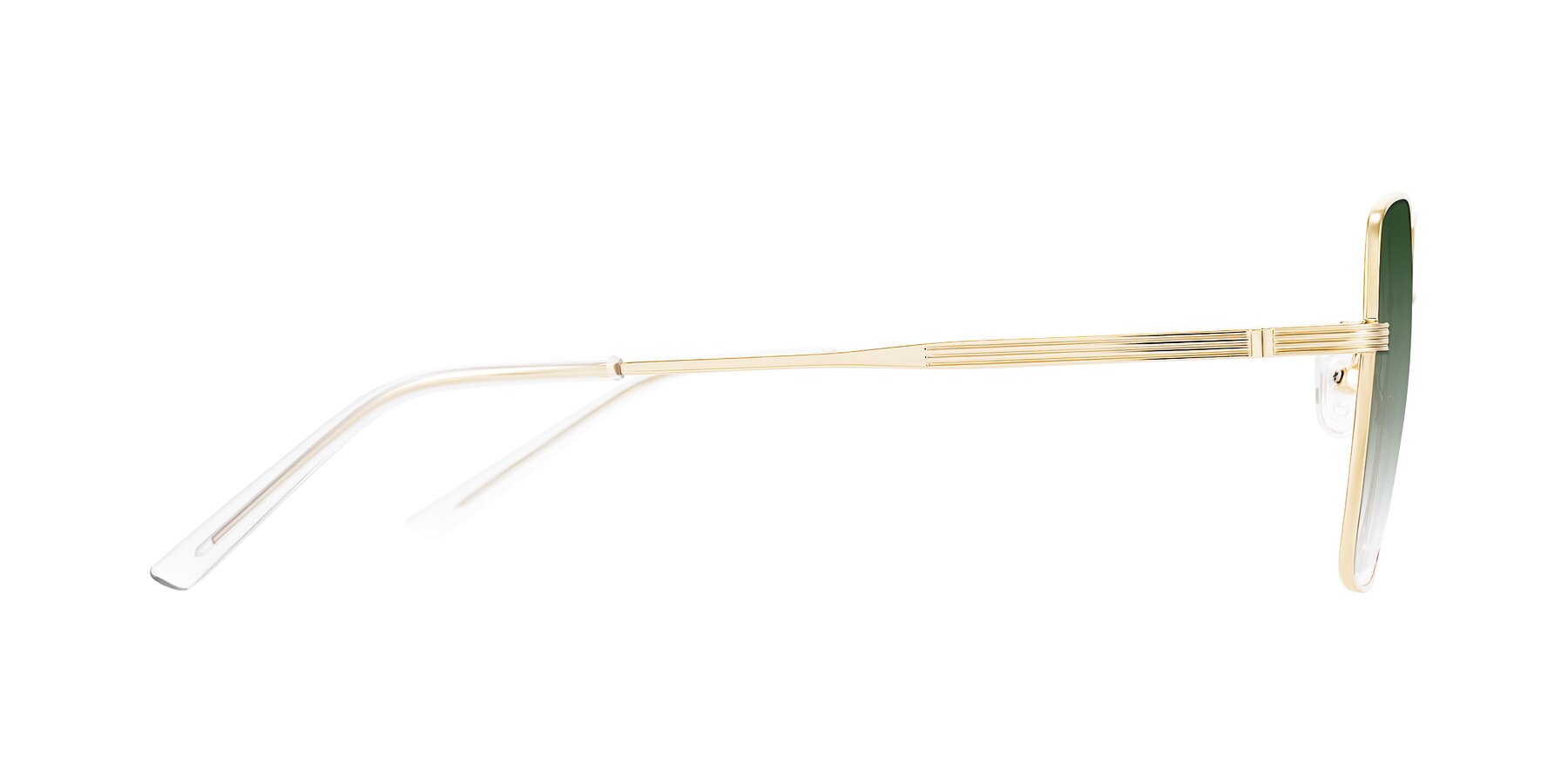Side of Grafton in Light Gold with Green Gradient Lenses