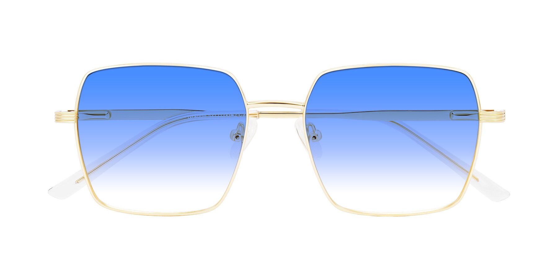 Folded Front of Grafton in Light Gold with Blue Gradient Lenses