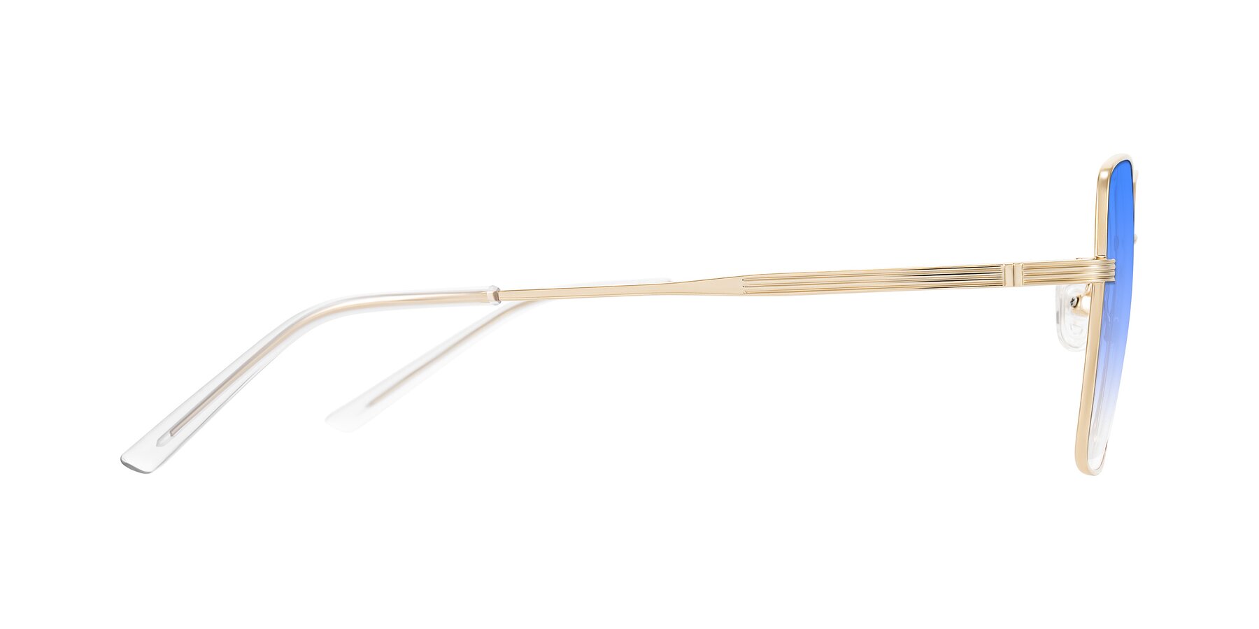 Side of Grafton in Light Gold with Blue Gradient Lenses