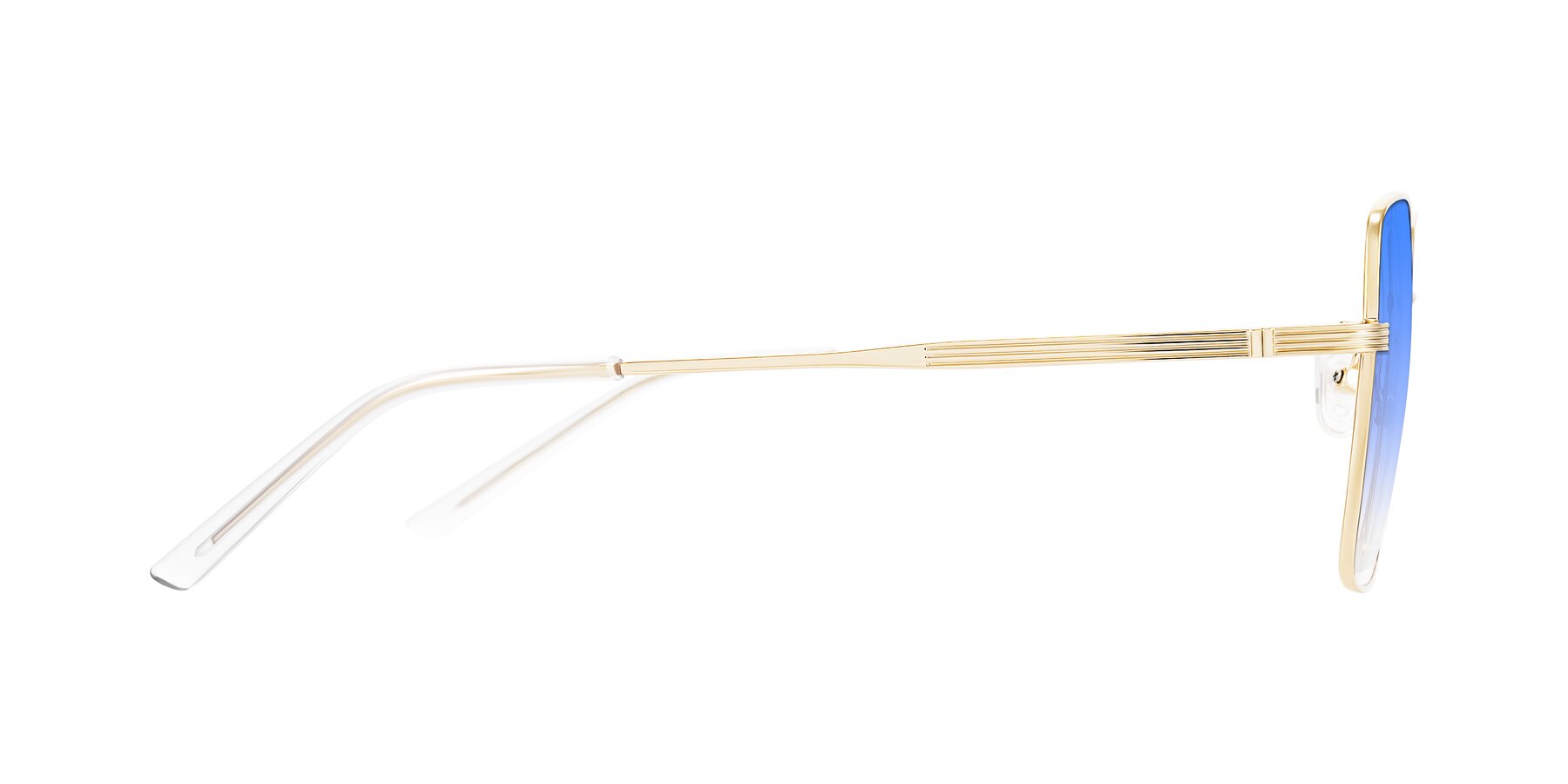 Side of Grafton in Light Gold with Blue Gradient Lenses