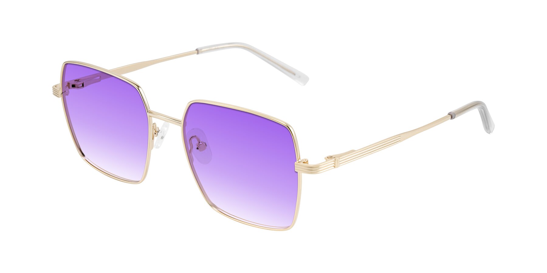 Angle of Grafton in Light Gold with Purple Gradient Lenses