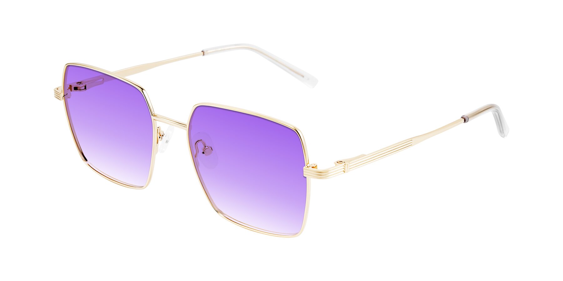 Angle of Grafton in Light Gold with Purple Gradient Lenses