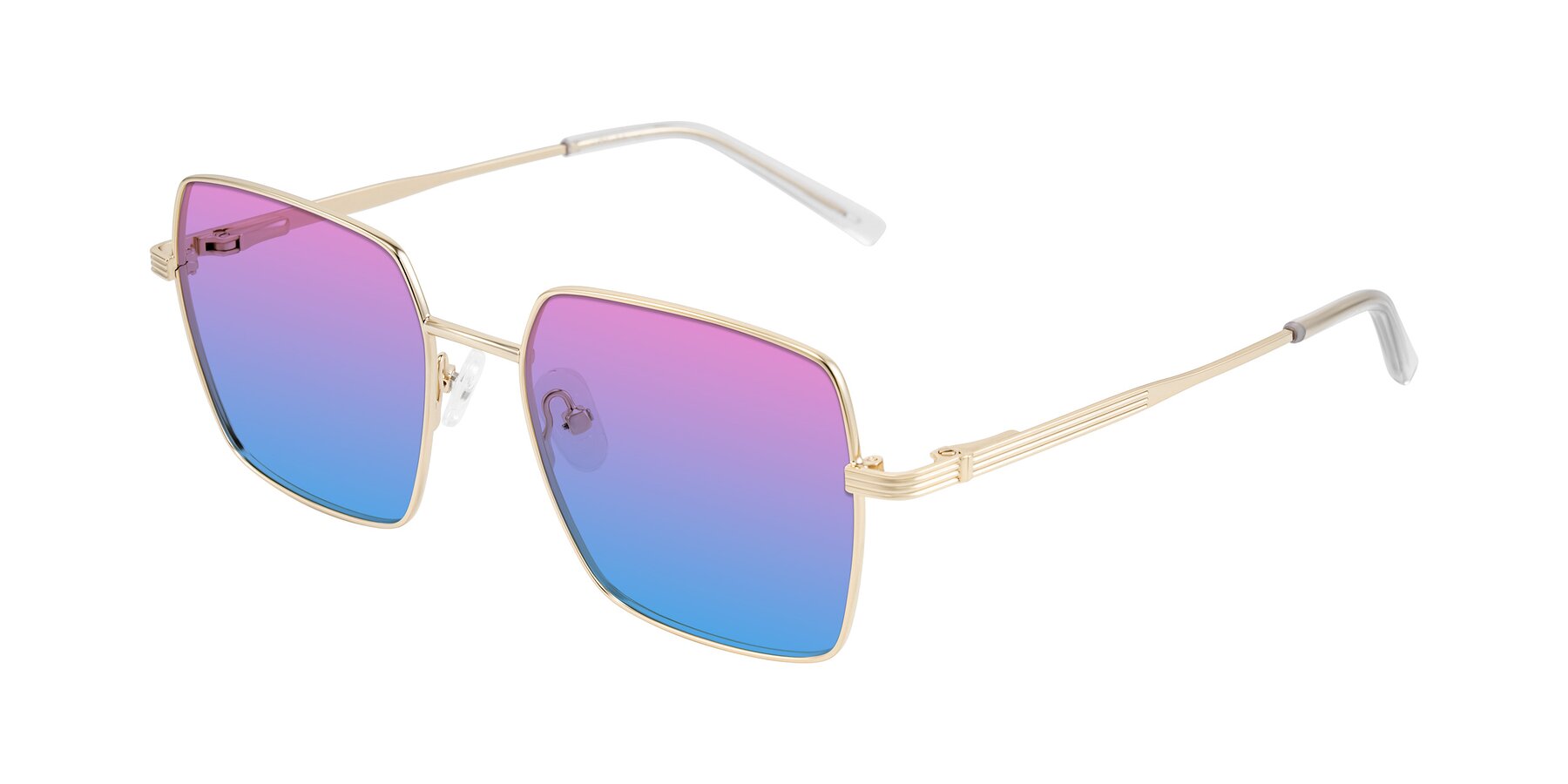 Angle of Grafton in Light Gold with Pink / Blue Gradient Lenses