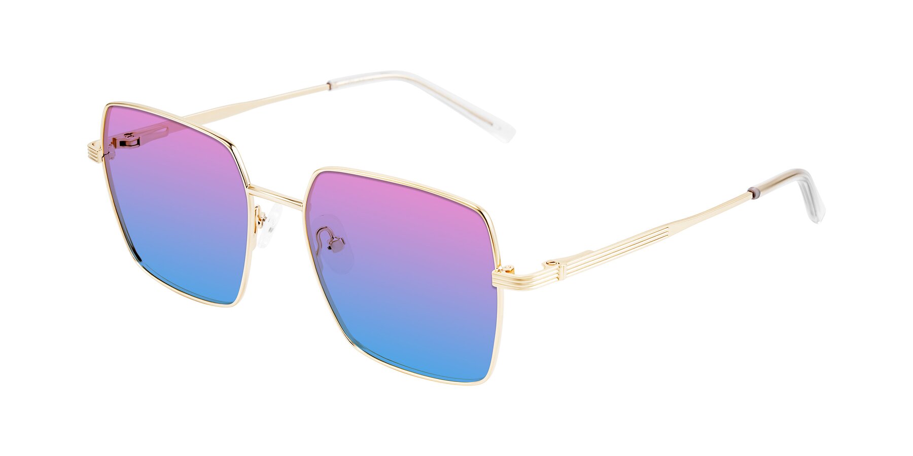 Angle of Grafton in Light Gold with Pink / Blue Gradient Lenses