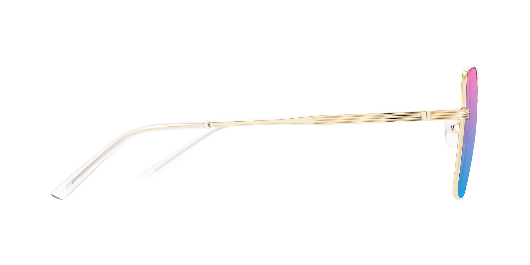 Side of Grafton in Light Gold with Pink / Blue Gradient Lenses