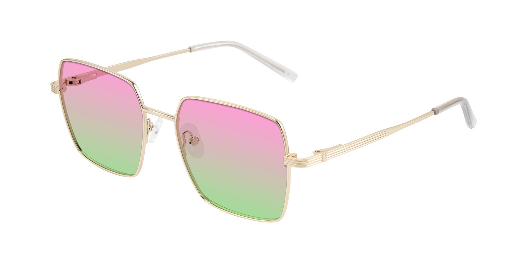 Angle of Grafton in Light Gold with Pink / Green Gradient Lenses