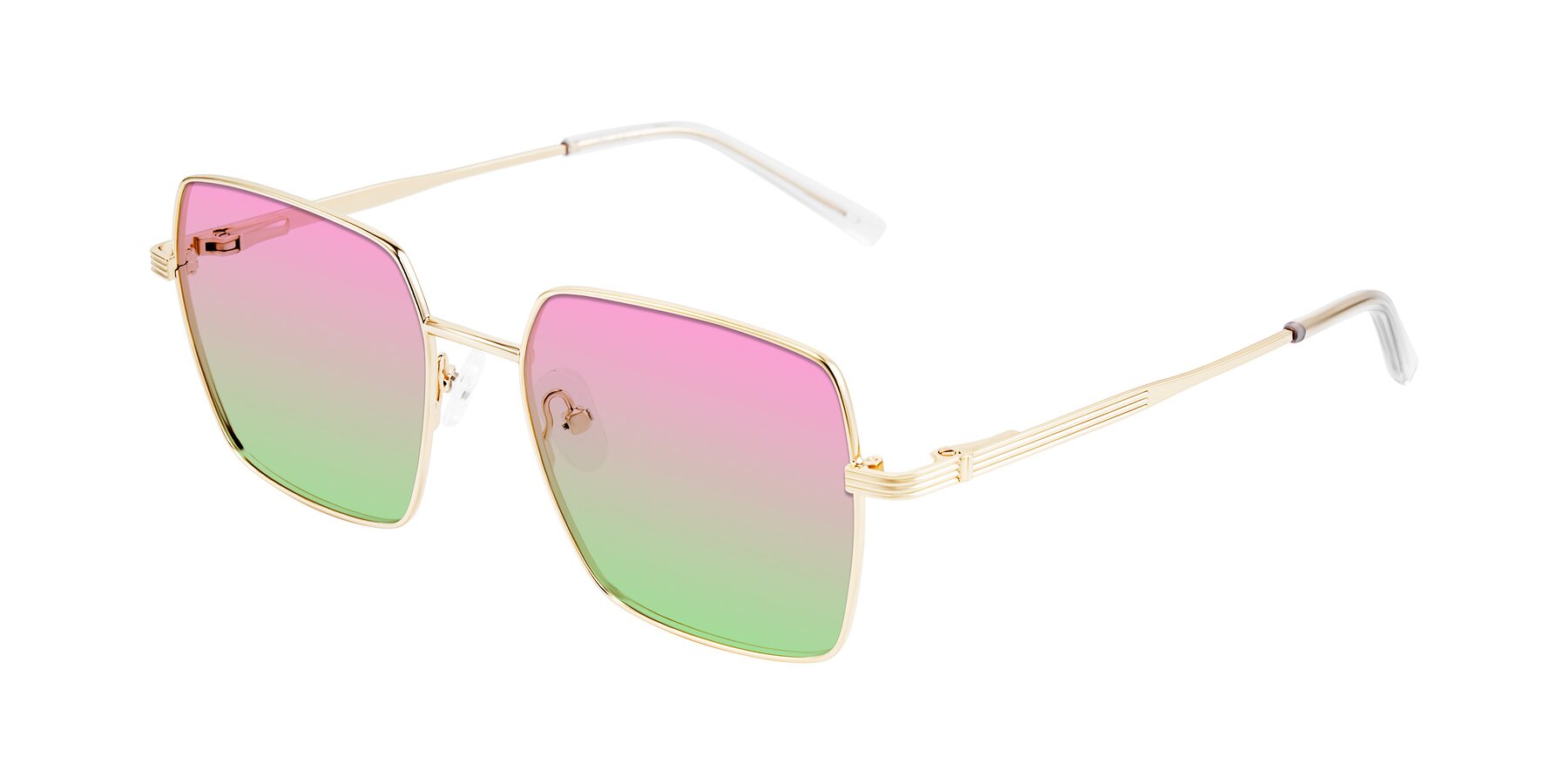Angle of Grafton in Light Gold with Pink / Green Gradient Lenses