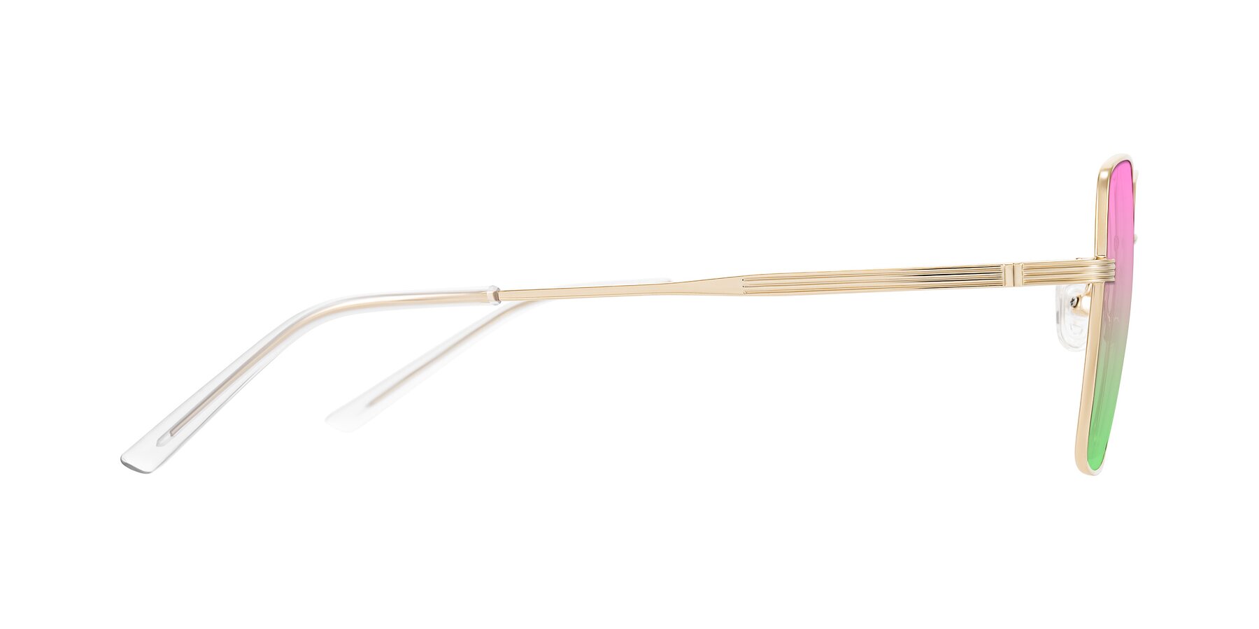 Side of Grafton in Light Gold with Pink / Green Gradient Lenses