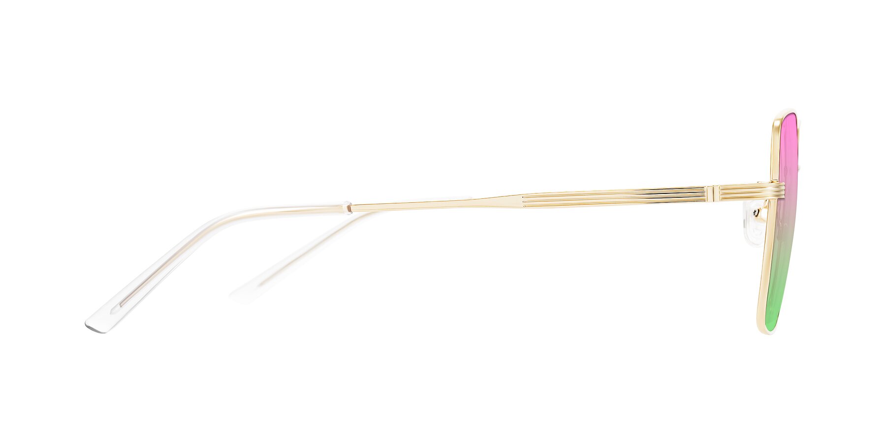 Side of Grafton in Light Gold with Pink / Green Gradient Lenses