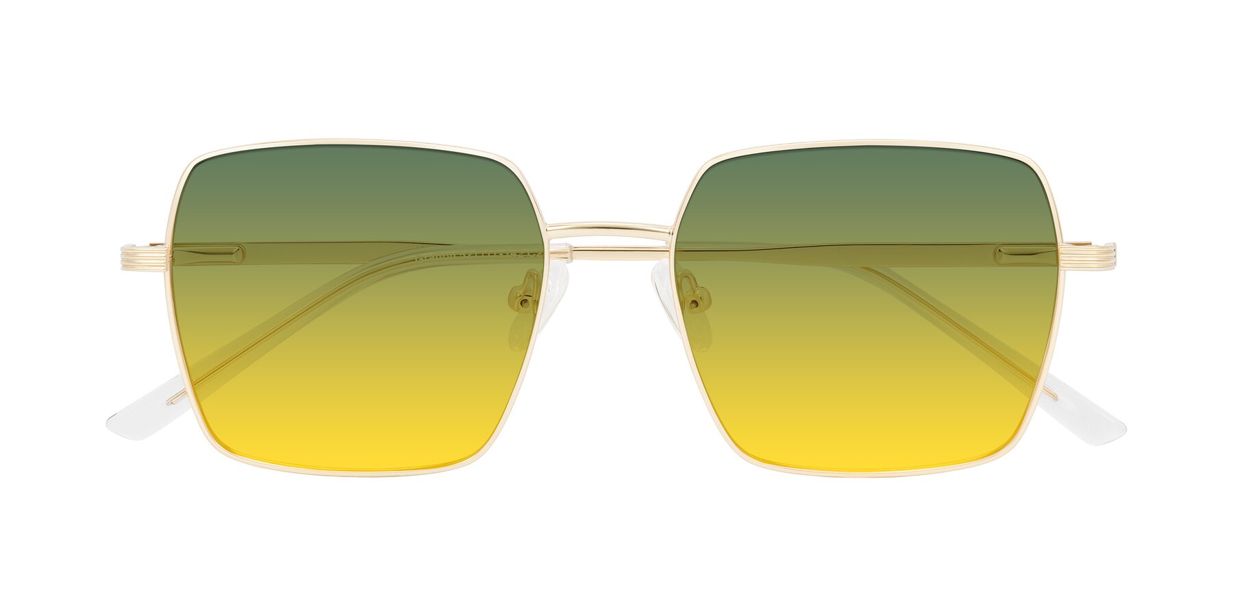 Folded Front of Grafton in Light Gold with Green / Yellow Gradient Lenses