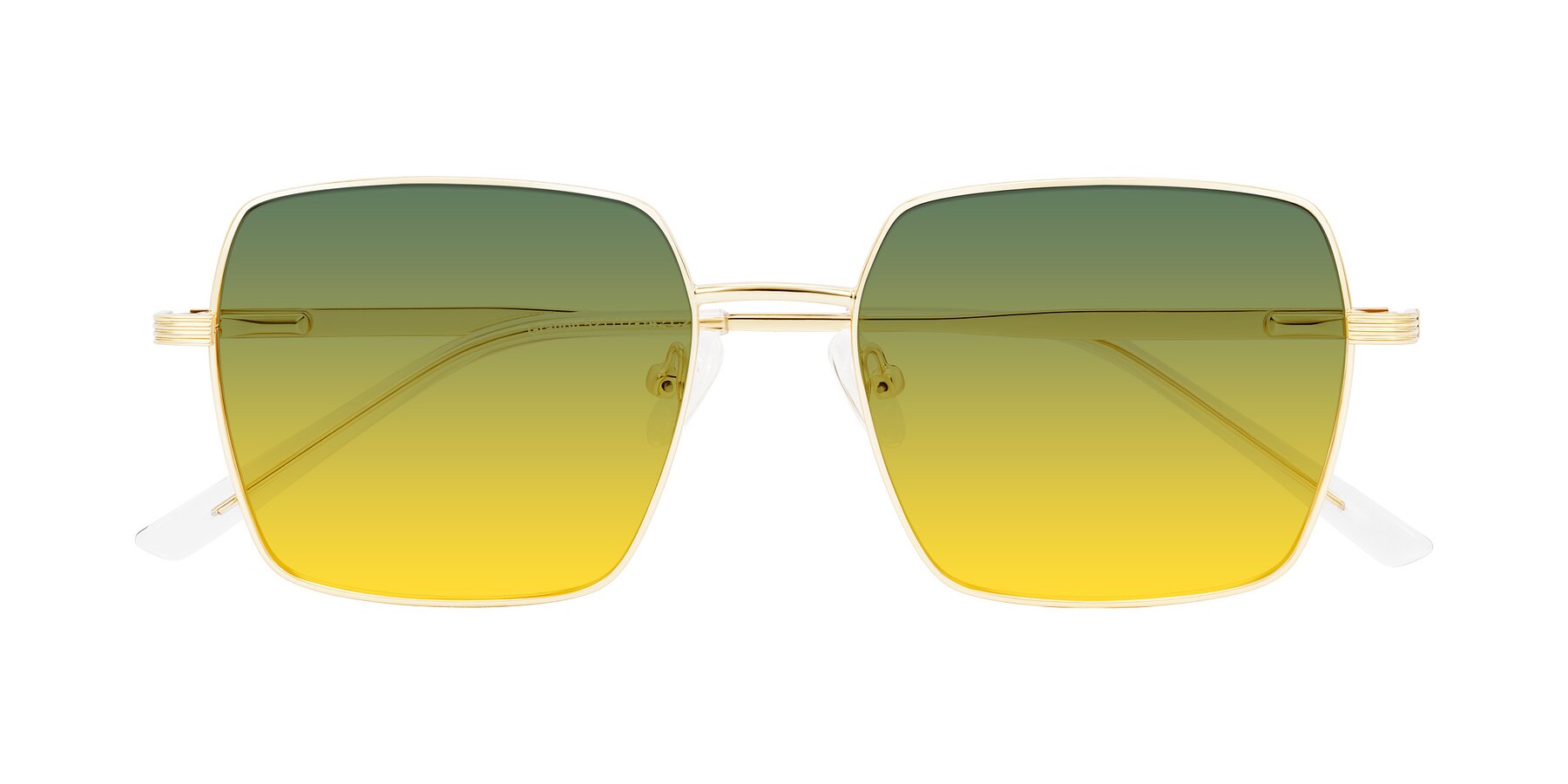 Folded Front of Grafton in Light Gold with Green / Yellow Gradient Lenses