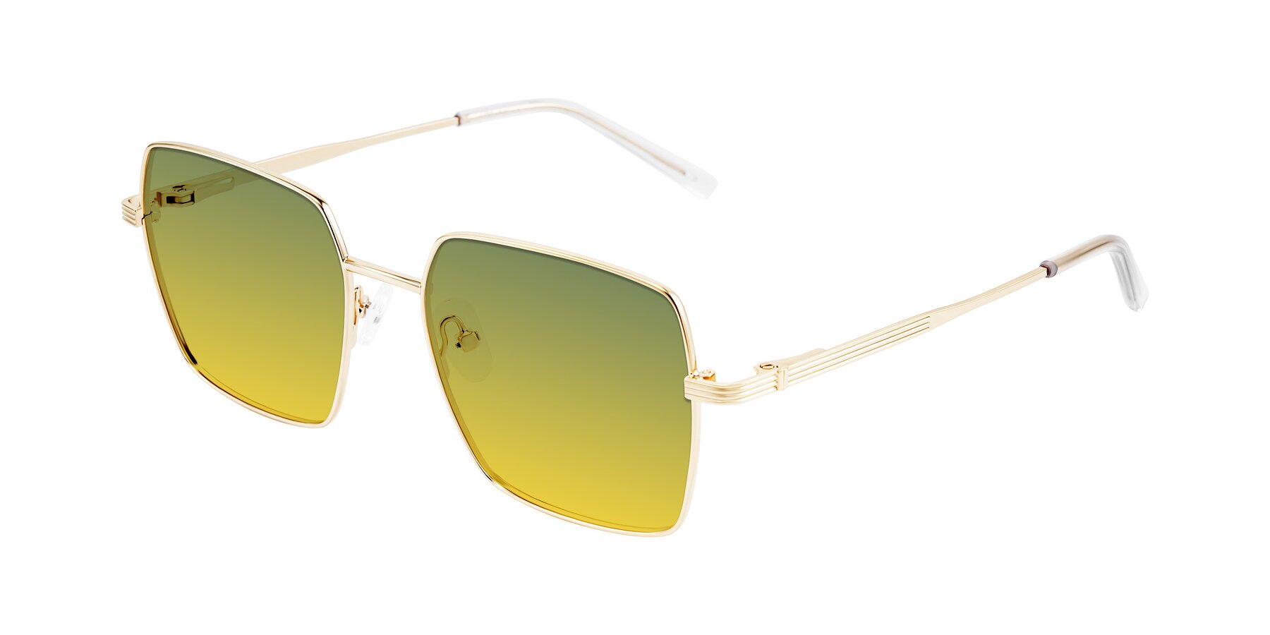 Angle of Grafton in Light Gold with Green / Yellow Gradient Lenses