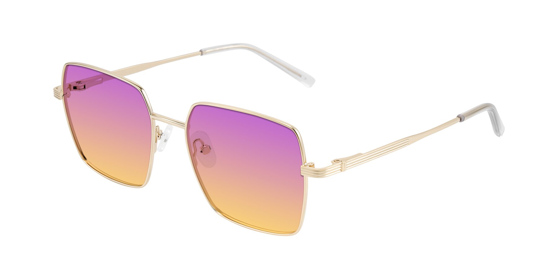 Angle of Grafton in Light Gold with Purple / Yellow Gradient Lenses