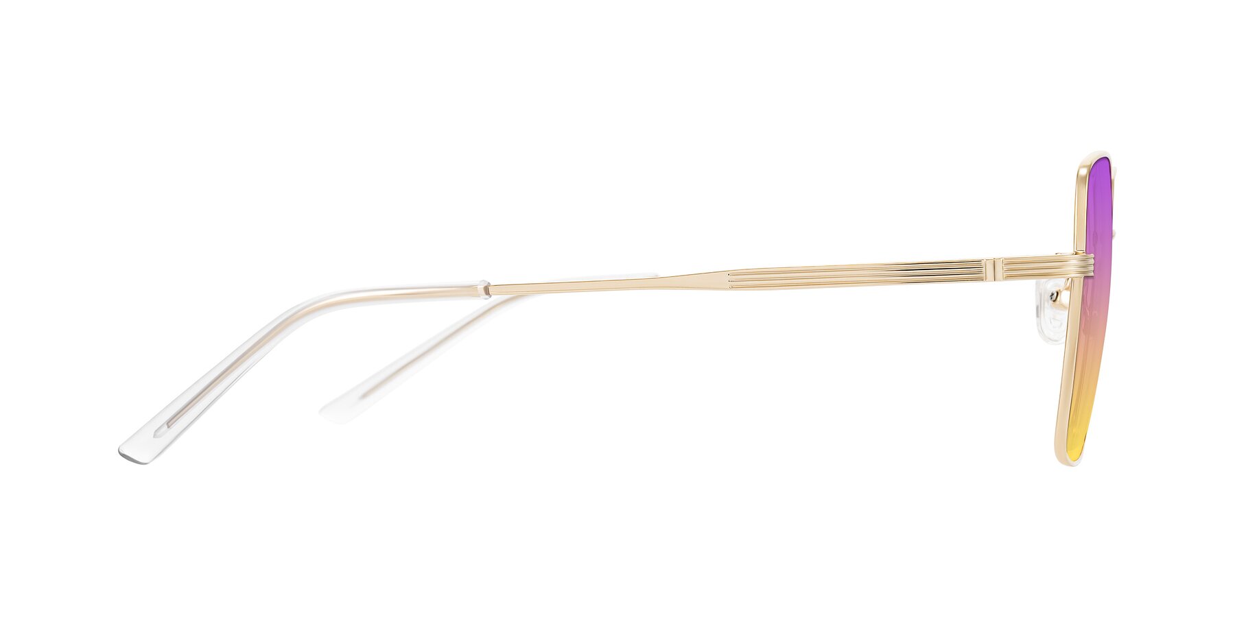 Side of Grafton in Light Gold with Purple / Yellow Gradient Lenses