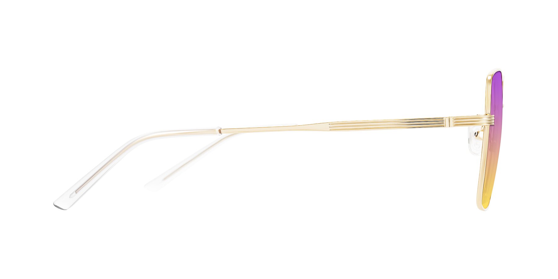 Side of Grafton in Light Gold with Purple / Yellow Gradient Lenses