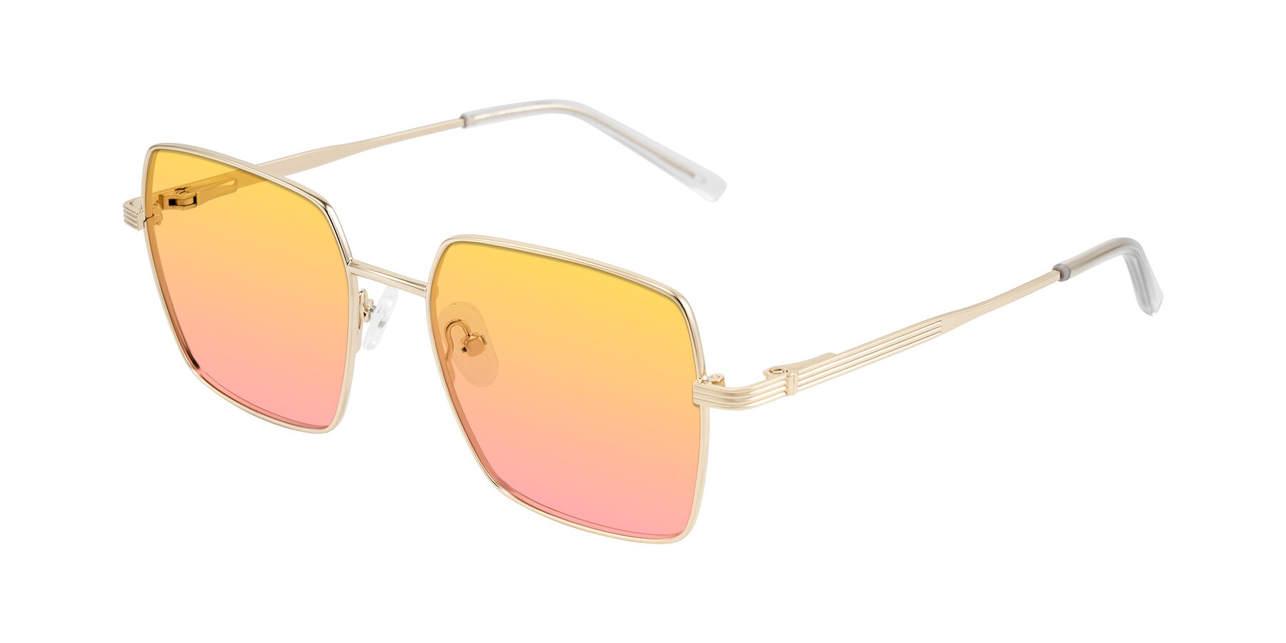 Angle of Grafton in Light Gold with Yellow / Pink Gradient Lenses