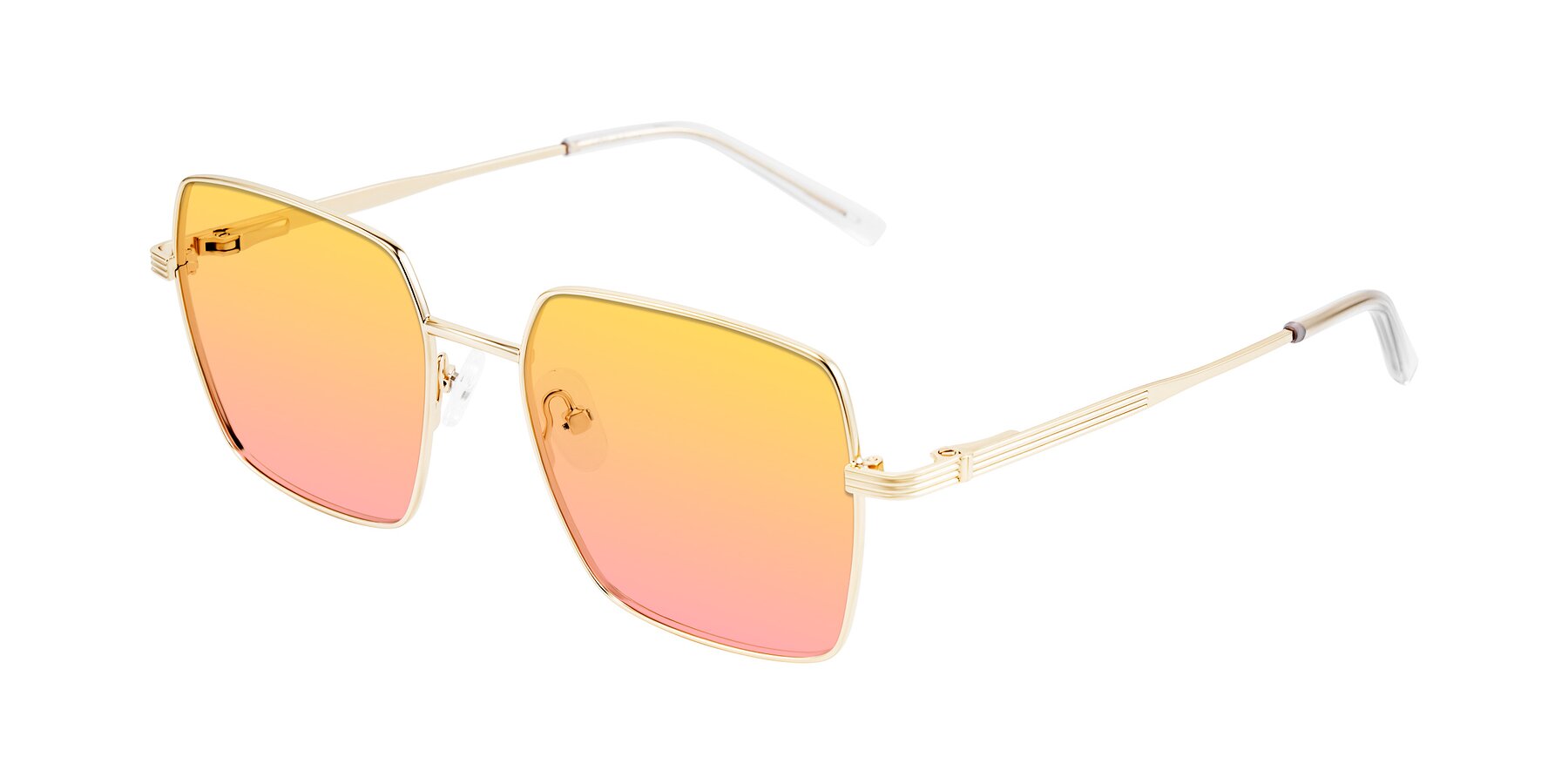 Angle of Grafton in Light Gold with Yellow / Pink Gradient Lenses