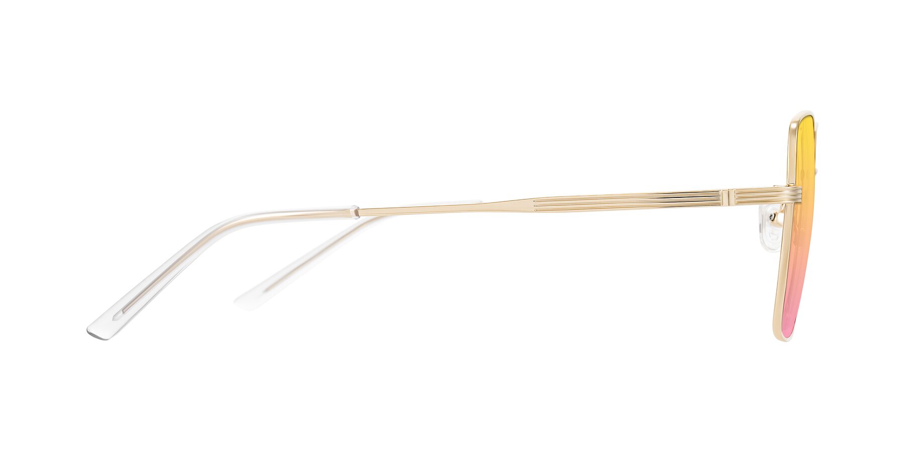 Side of Grafton in Light Gold with Yellow / Pink Gradient Lenses