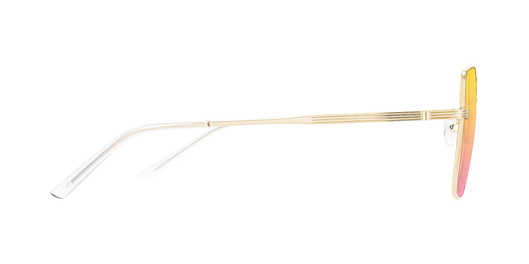 Side of Grafton in Light Gold with Yellow / Pink Gradient Lenses