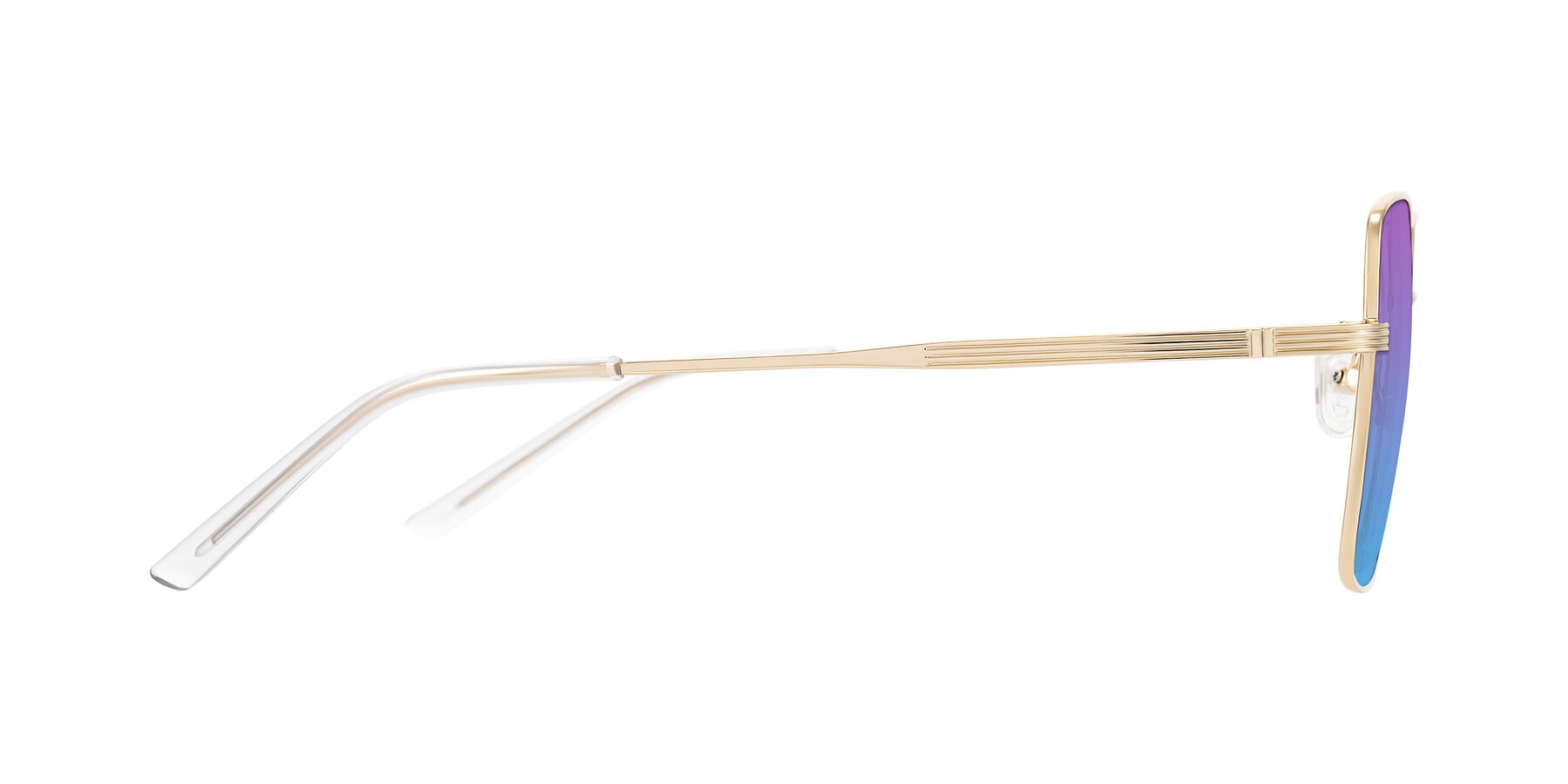 Side of Grafton in Light Gold with Purple / Blue Gradient Lenses
