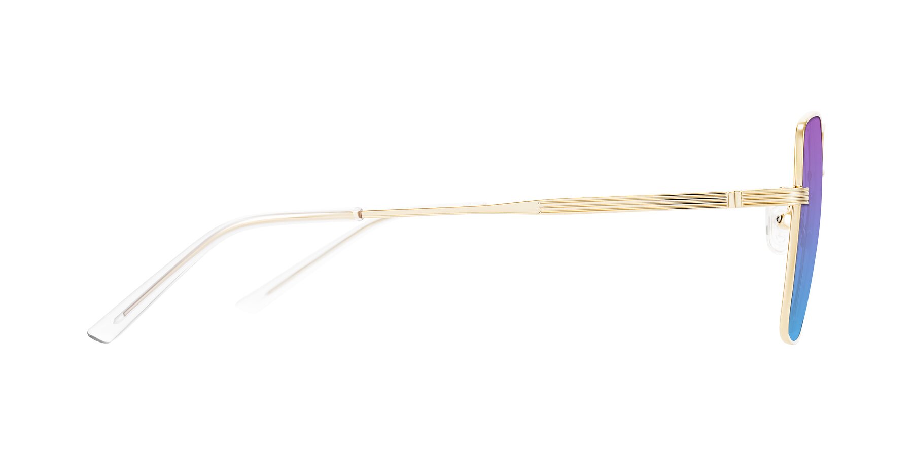 Side of Grafton in Light Gold with Purple / Blue Gradient Lenses