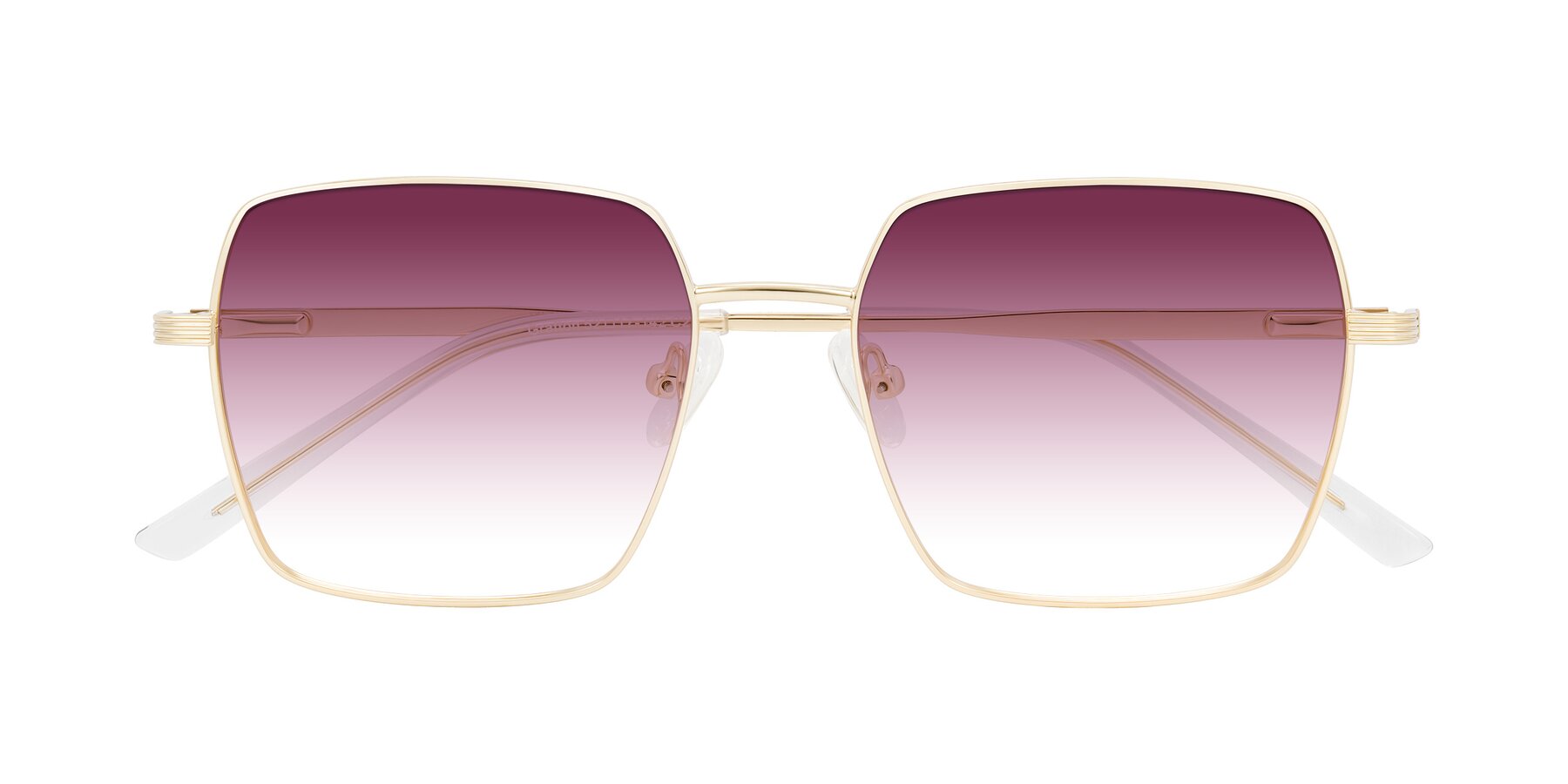 Folded Front of Grafton in Light Gold with Wine Gradient Lenses