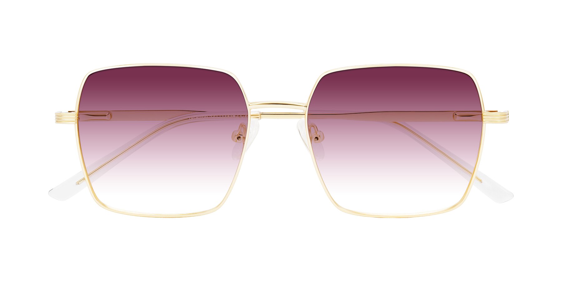 Folded Front of Grafton in Light Gold with Wine Gradient Lenses
