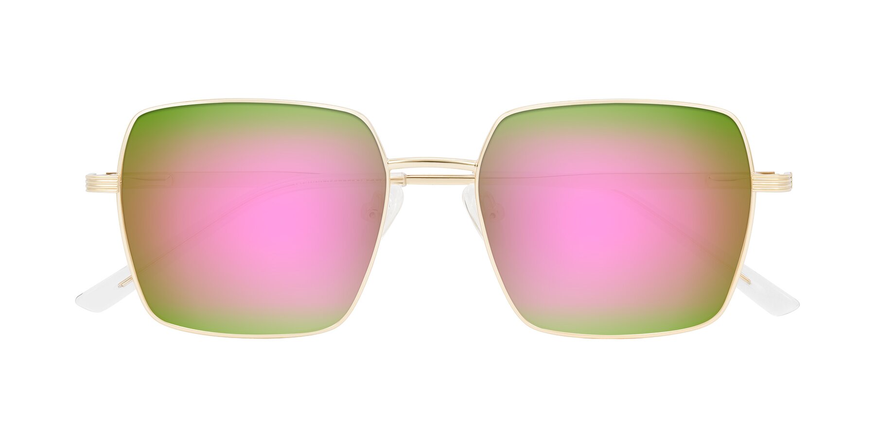 Folded Front of Grafton in Light Gold with Pink Mirrored Lenses