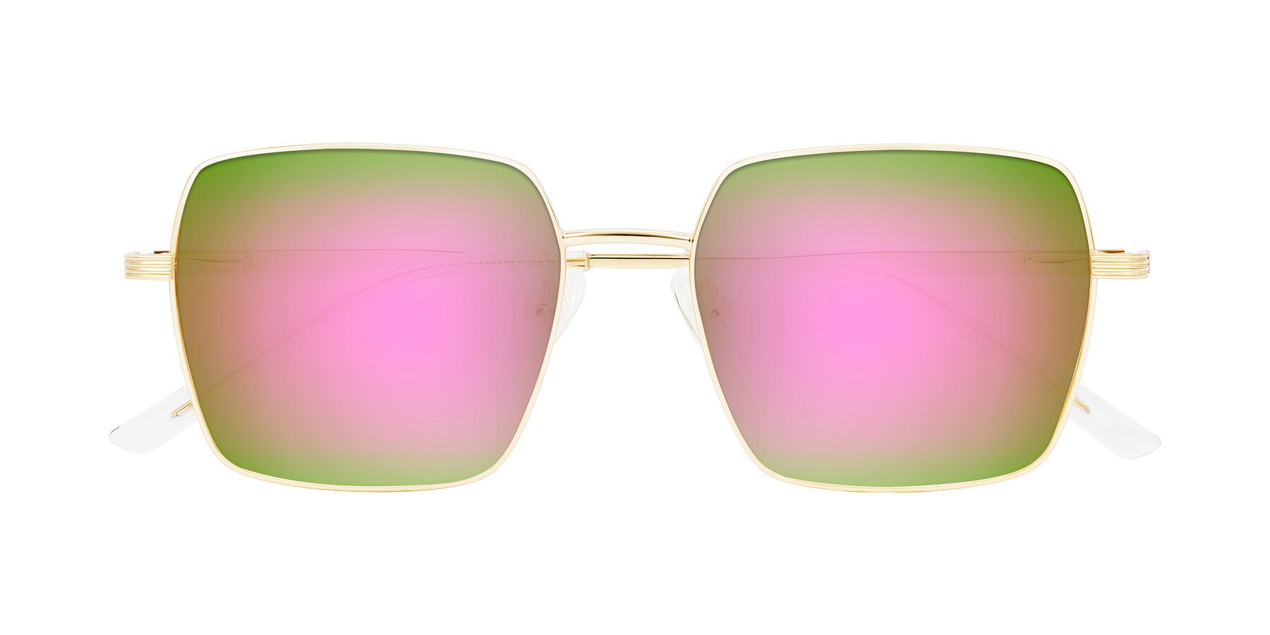 Folded Front of Grafton in Light Gold with Pink Mirrored Lenses