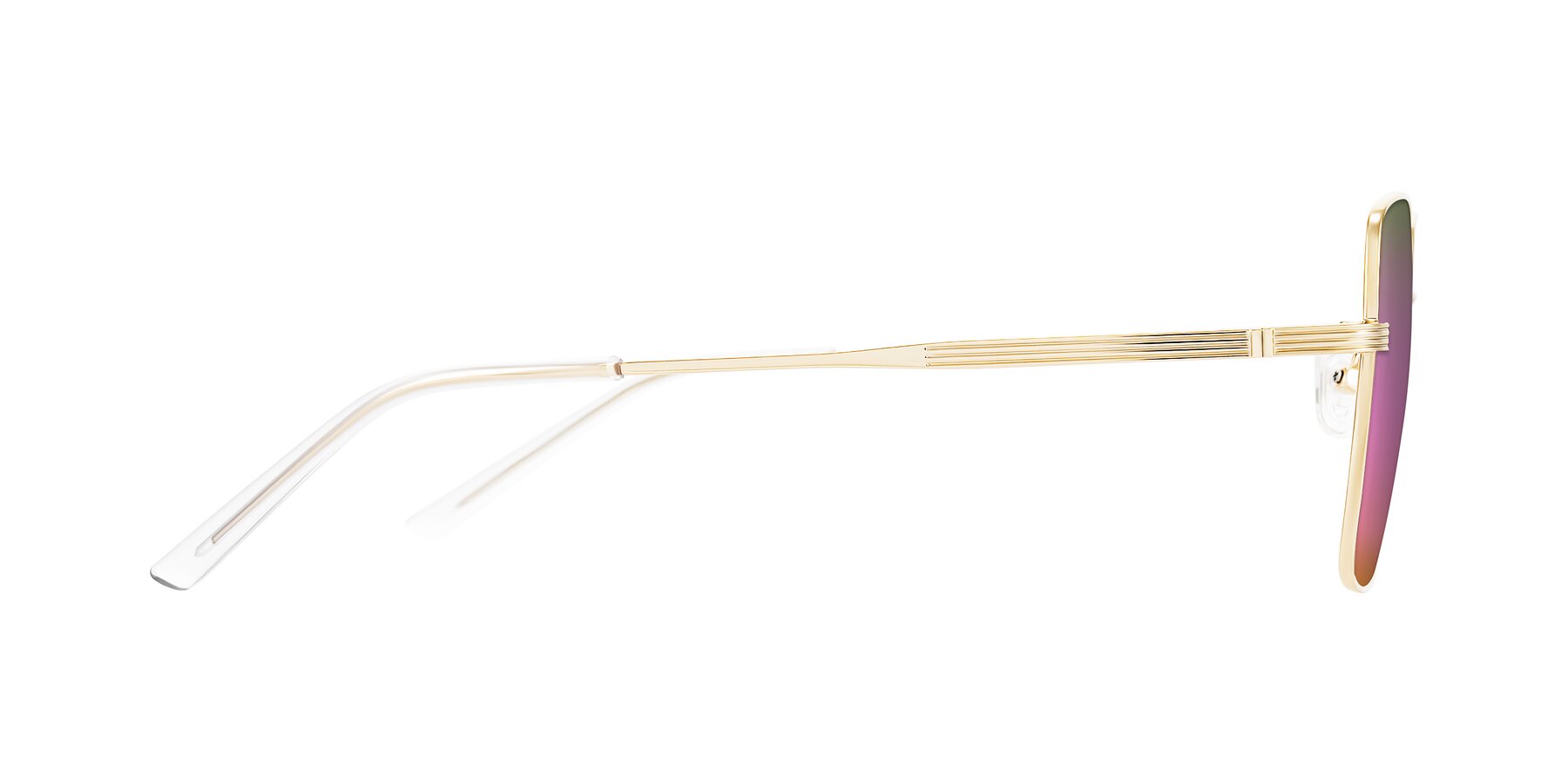 Side of Grafton in Light Gold with Pink Mirrored Lenses