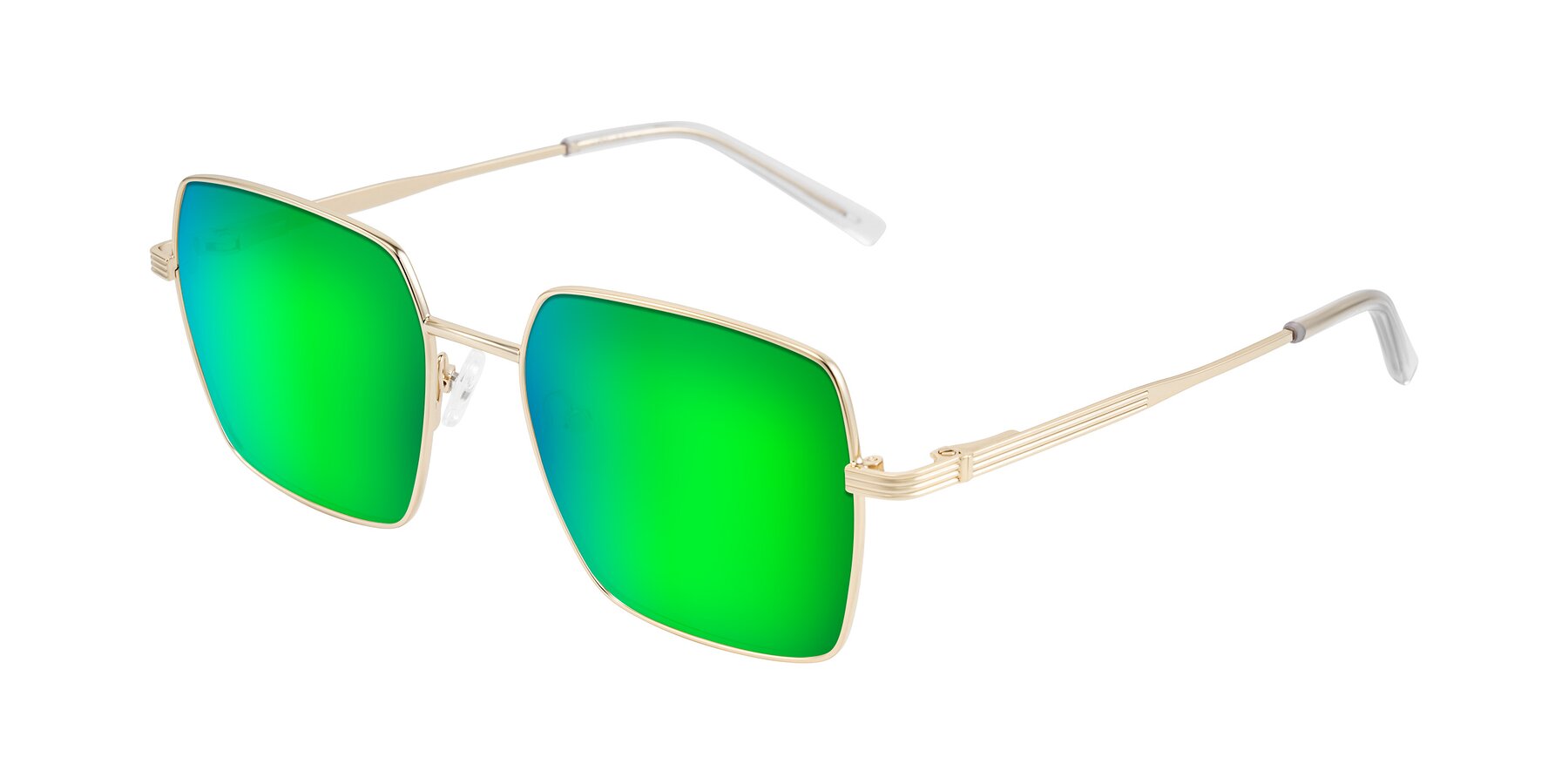 Angle of Grafton in Light Gold with Green Mirrored Lenses