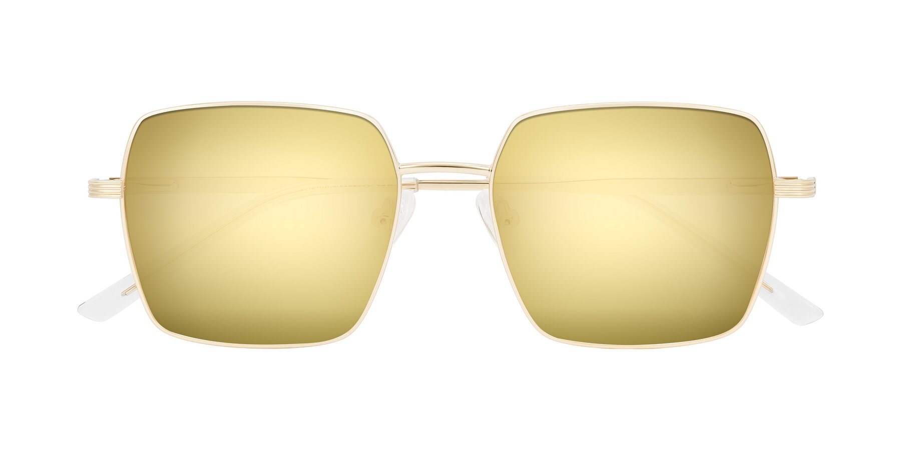 Folded Front of Grafton in Light Gold with Gold Mirrored Lenses