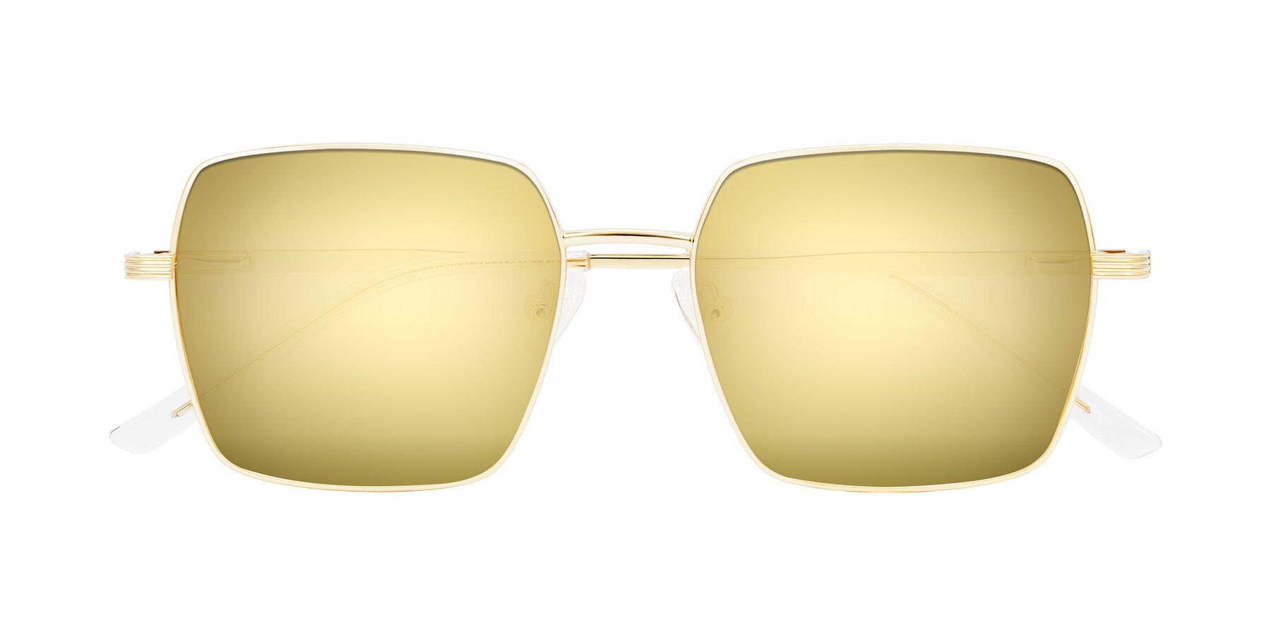 Folded Front of Grafton in Light Gold with Gold Mirrored Lenses