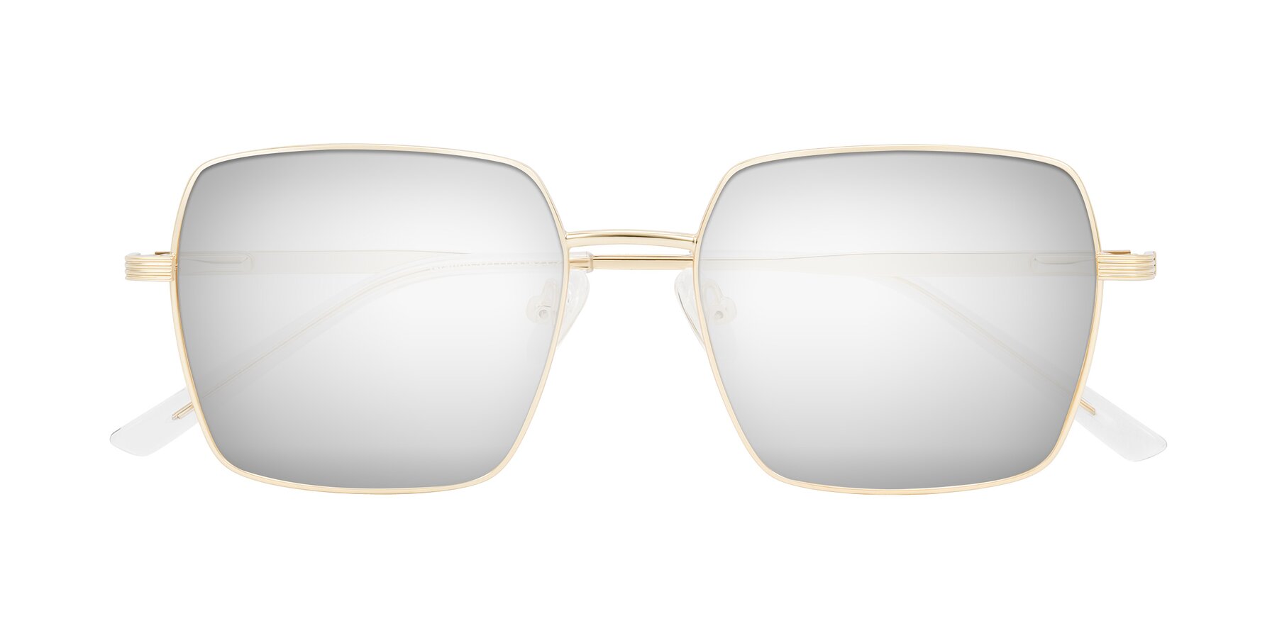 Folded Front of Grafton in Light Gold with Silver Mirrored Lenses