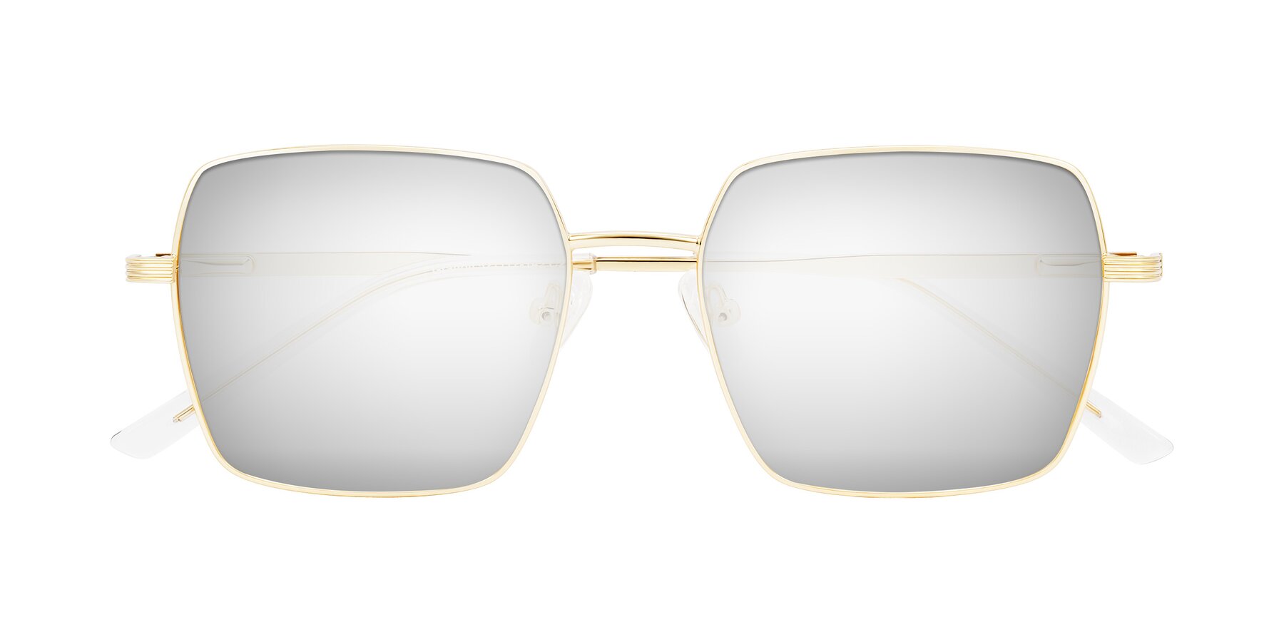 Folded Front of Grafton in Light Gold with Silver Mirrored Lenses