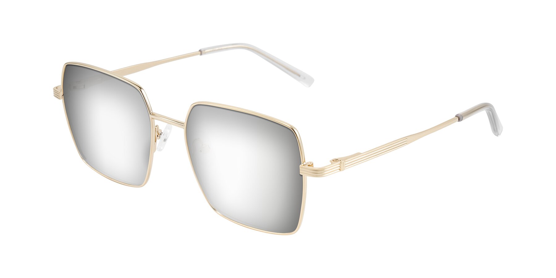 Angle of Grafton in Light Gold with Silver Mirrored Lenses