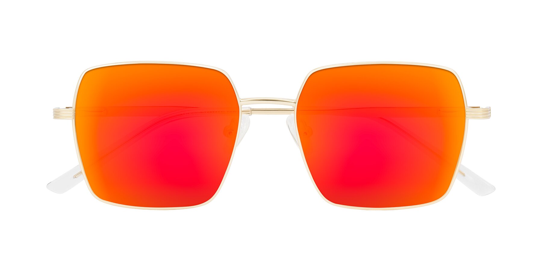 Folded Front of Grafton in Light Gold with Red Gold Mirrored Lenses