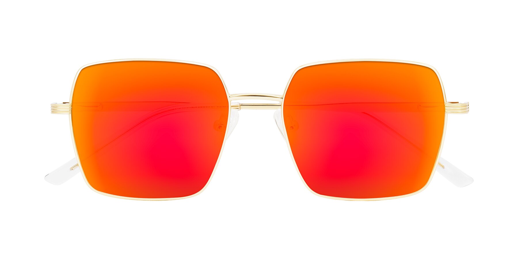 Folded Front of Grafton in Light Gold with Red Gold Mirrored Lenses