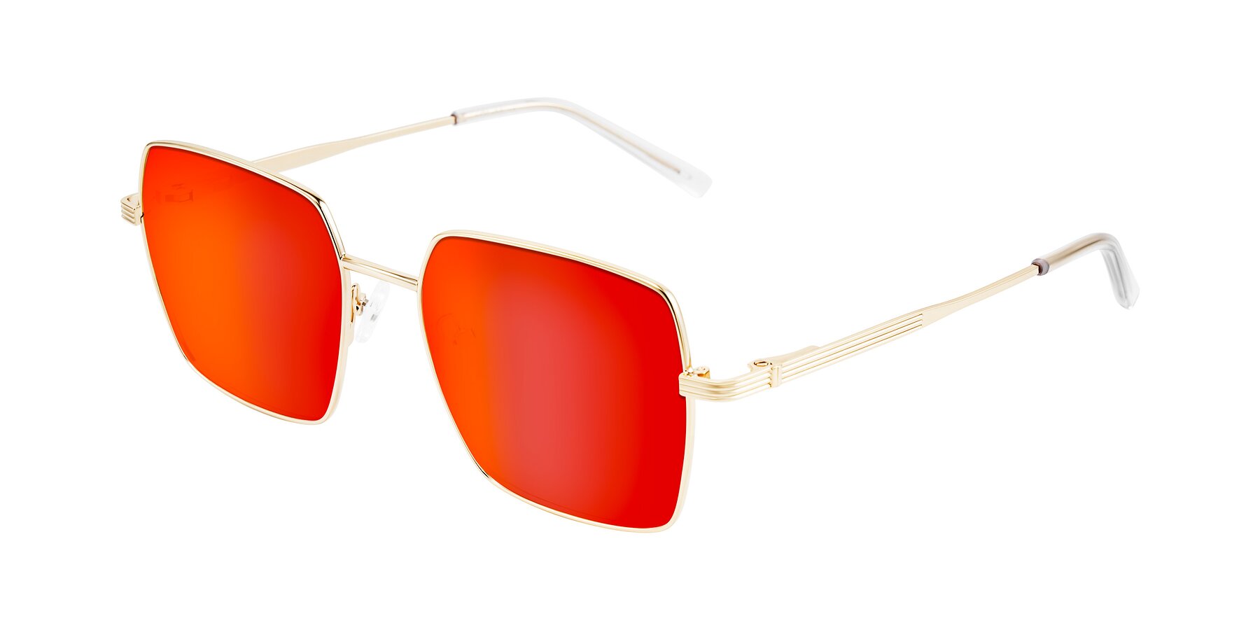 Angle of Grafton in Light Gold with Red Gold Mirrored Lenses