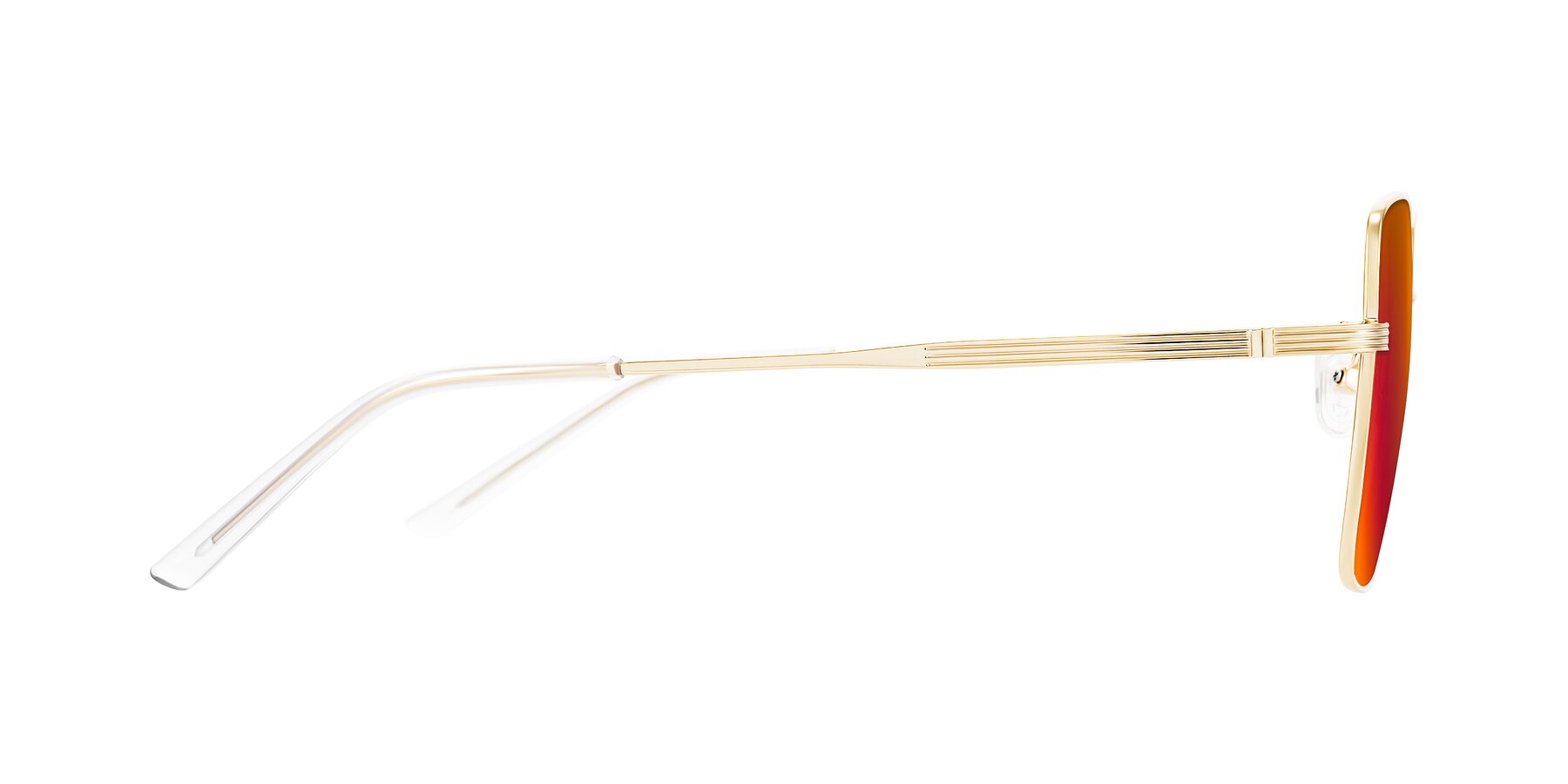Side of Grafton in Light Gold with Red Gold Mirrored Lenses