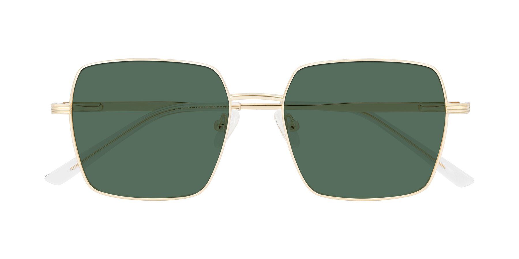 Folded Front of Grafton in Light Gold with Green Polarized Lenses