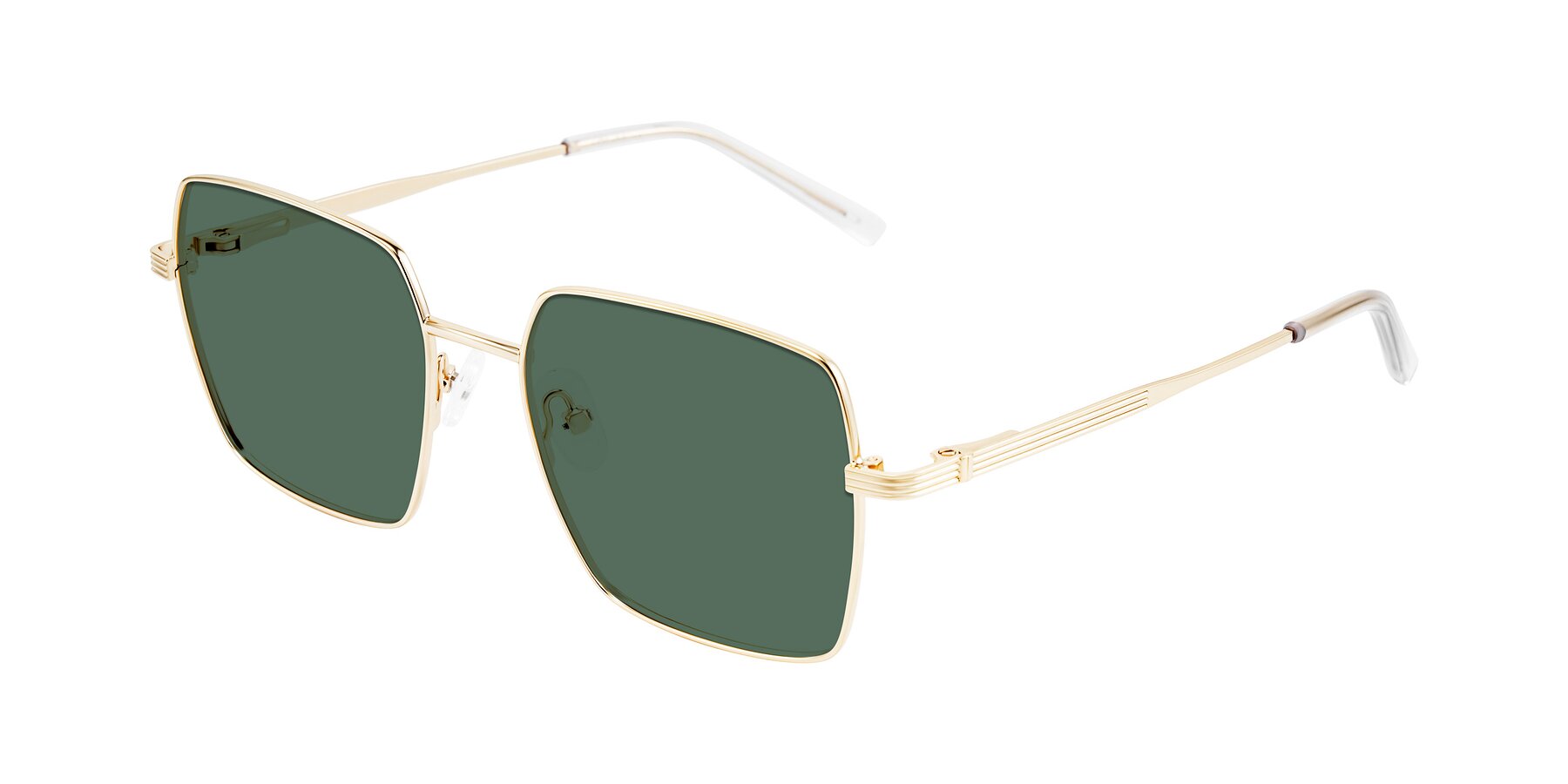 Angle of Grafton in Light Gold with Green Polarized Lenses