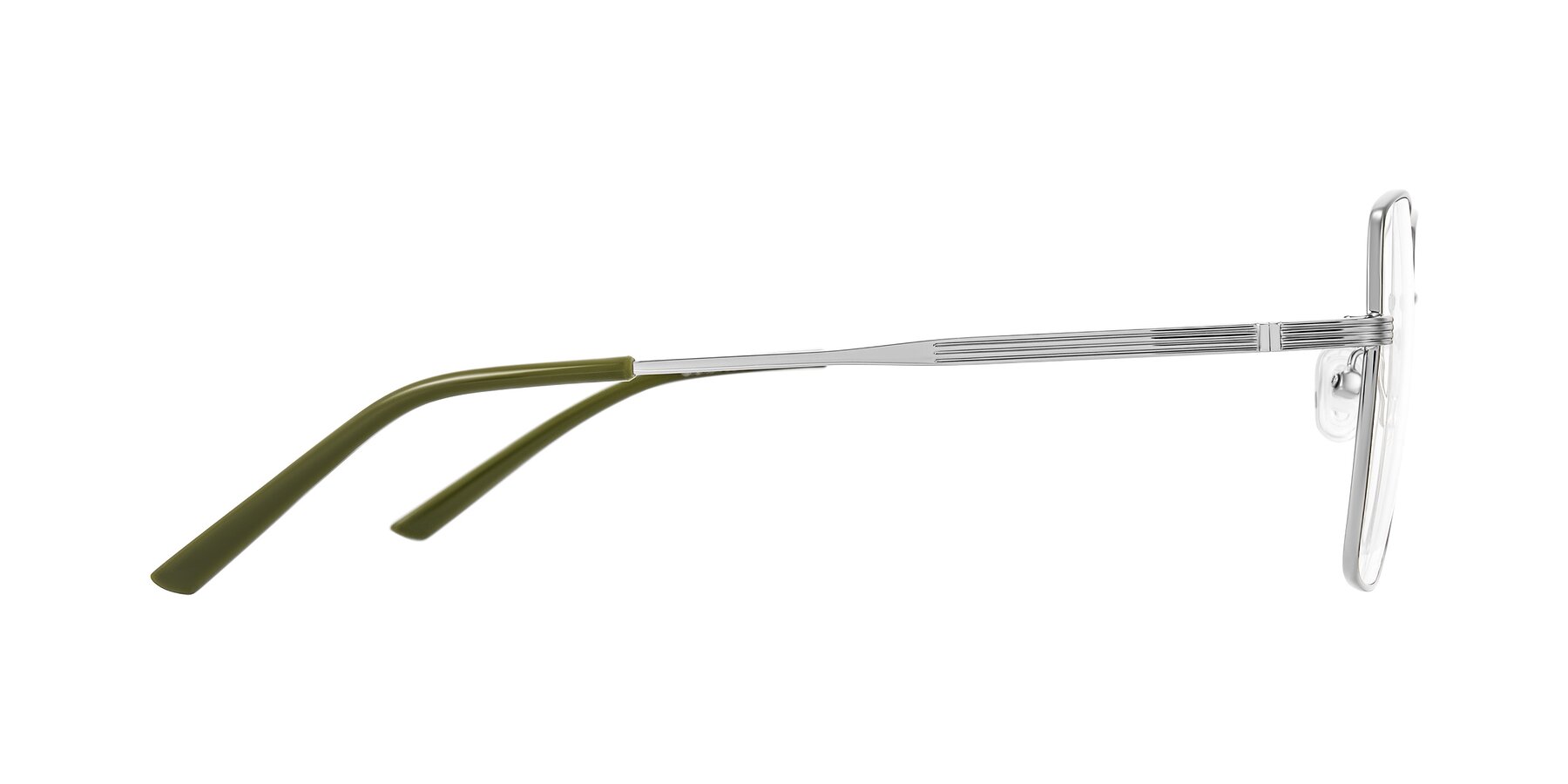 Side of Grafton in Sliver with Clear Eyeglass Lenses