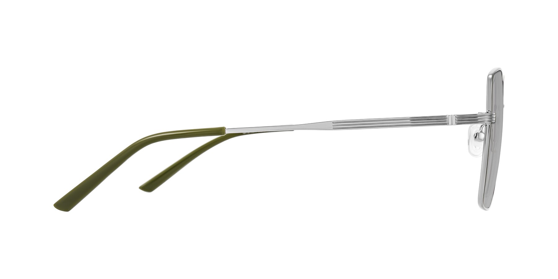 Side of Grafton in Sliver with Light Gray Tinted Lenses