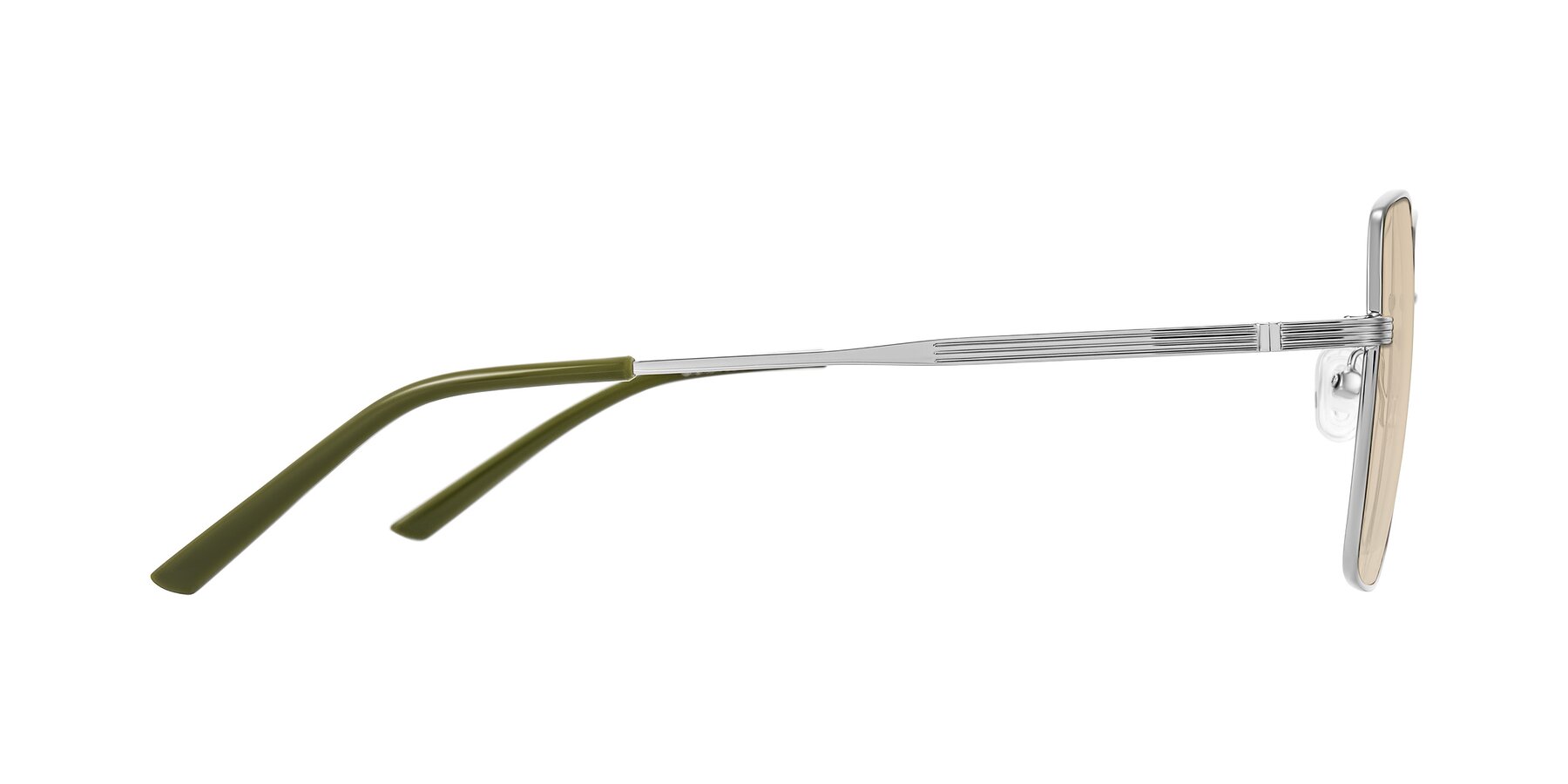 Side of Grafton in Sliver with Light Brown Tinted Lenses